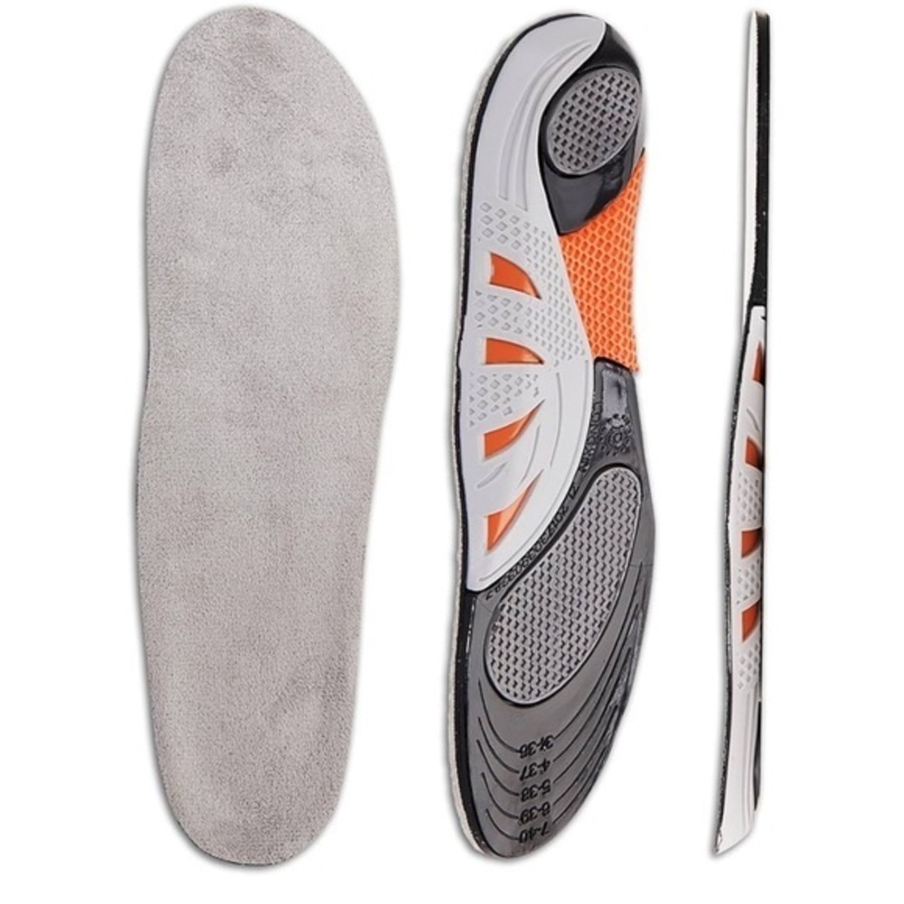 FOOTSECRET Ultra Gel Insoles Women’s 6-11 Grey and Orange